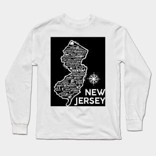 New Jersey map Long Sleeve T-Shirt